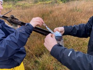 Bei strömendem Regen wurden Proben für eine Bachelor-Arbeit gewonnen